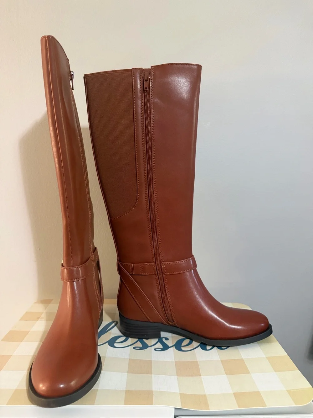 Tommy Hilfiger Women's Over-the-Knee Boots in Chestnut Brown with Gold Hardware